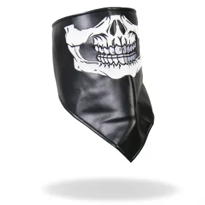 Hot Leathers NWL1004 Black Leather Skull Neck Warmer with Fleece Lining (Copy)