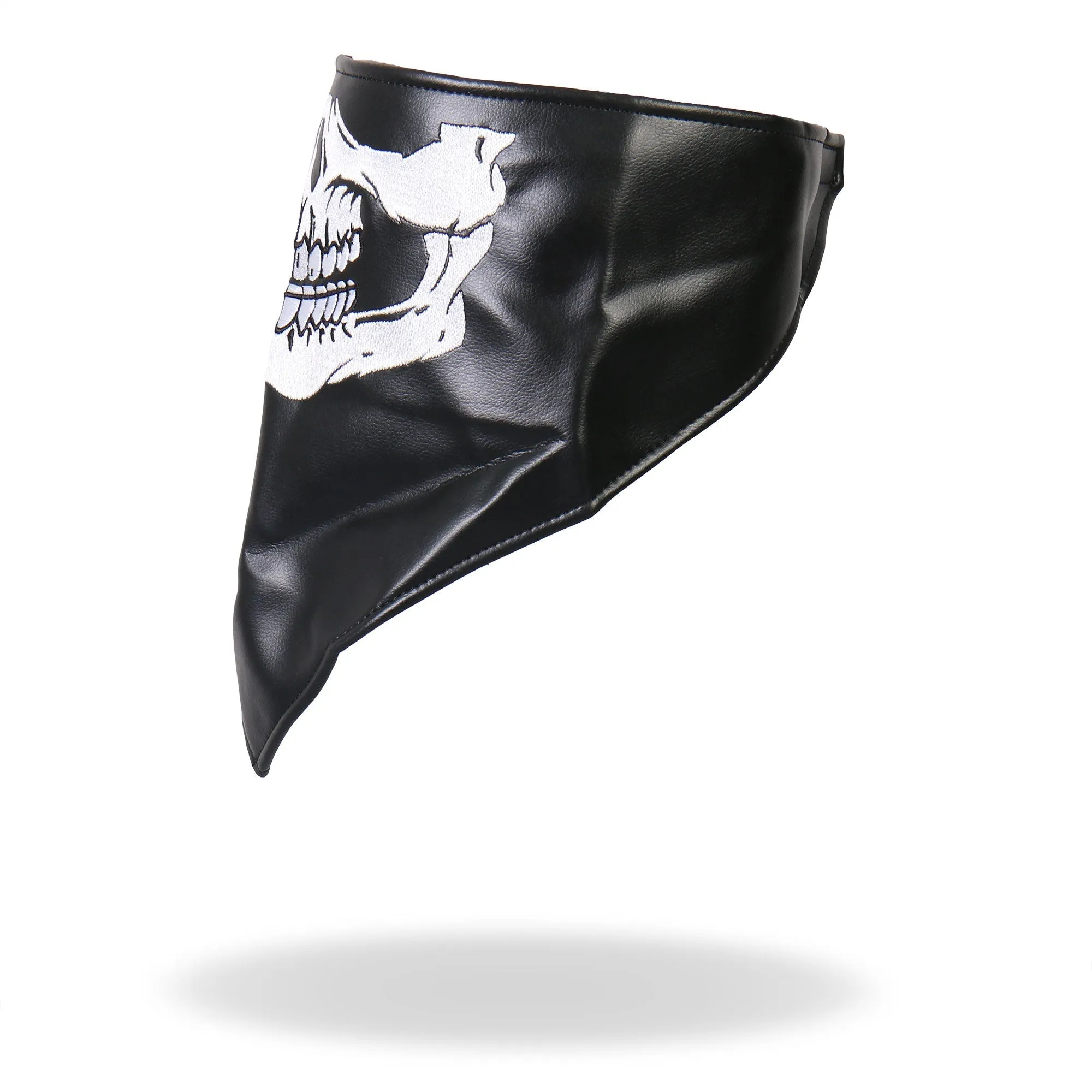 Hot Leathers NWL1004 Black Leather Skull Neck Warmer with Fleece Lining (Copy)