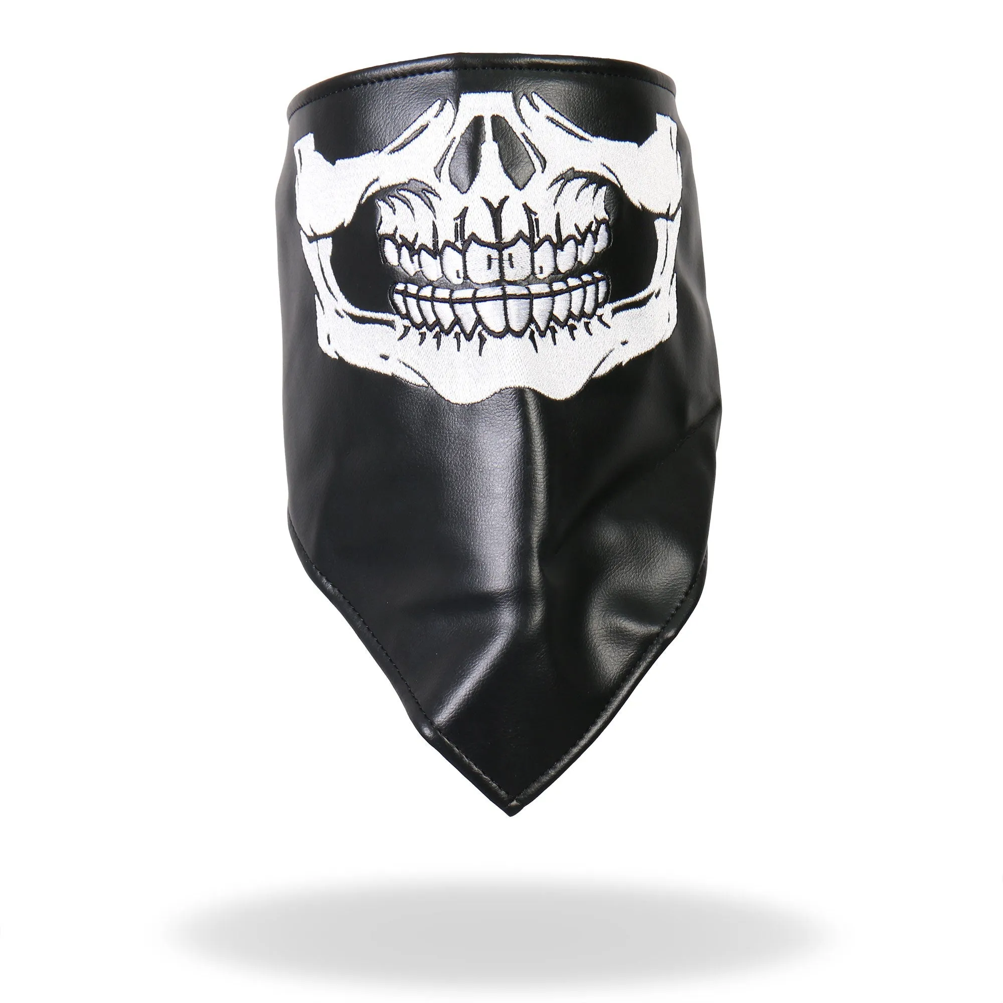 Hot Leathers NWL1004 Black Leather Skull Neck Warmer with Fleece Lining (Copy)