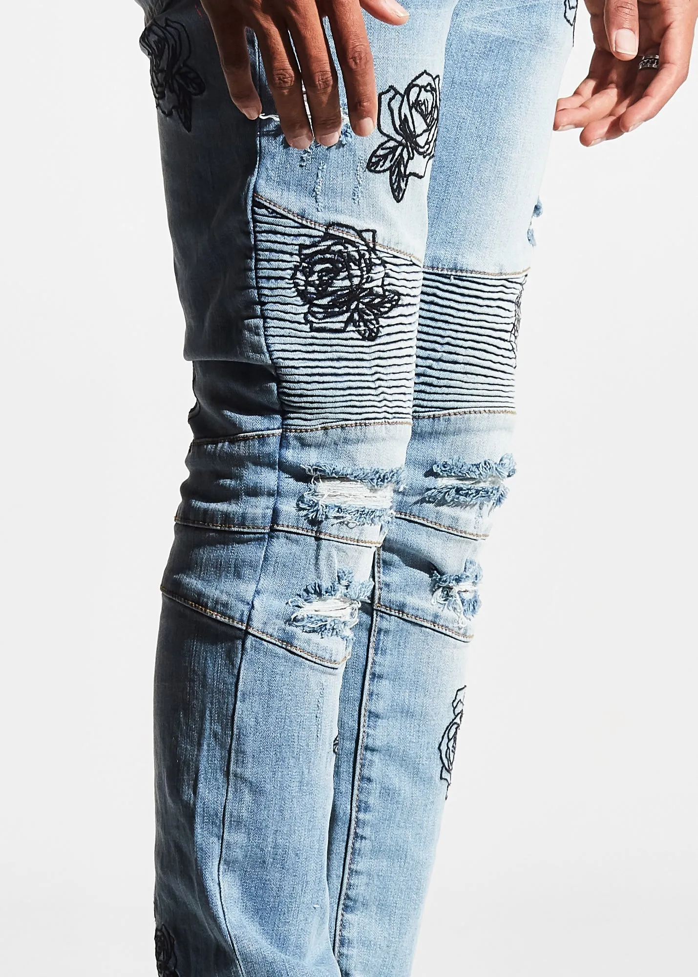 Houten Biker Denim (Mid Blue)