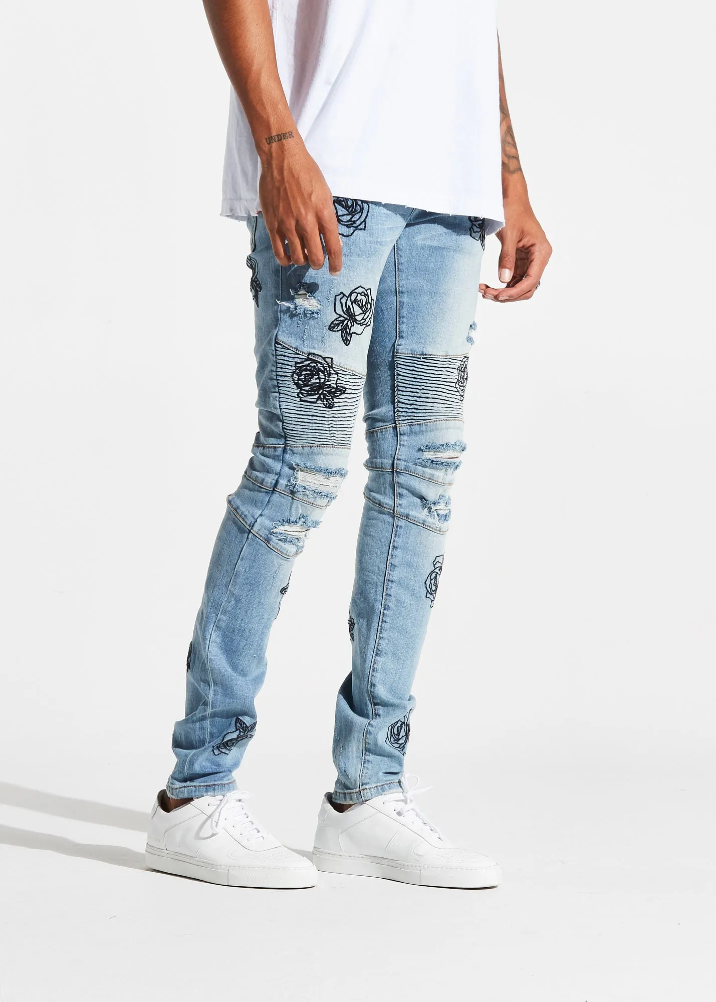 Houten Biker Denim (Mid Blue)