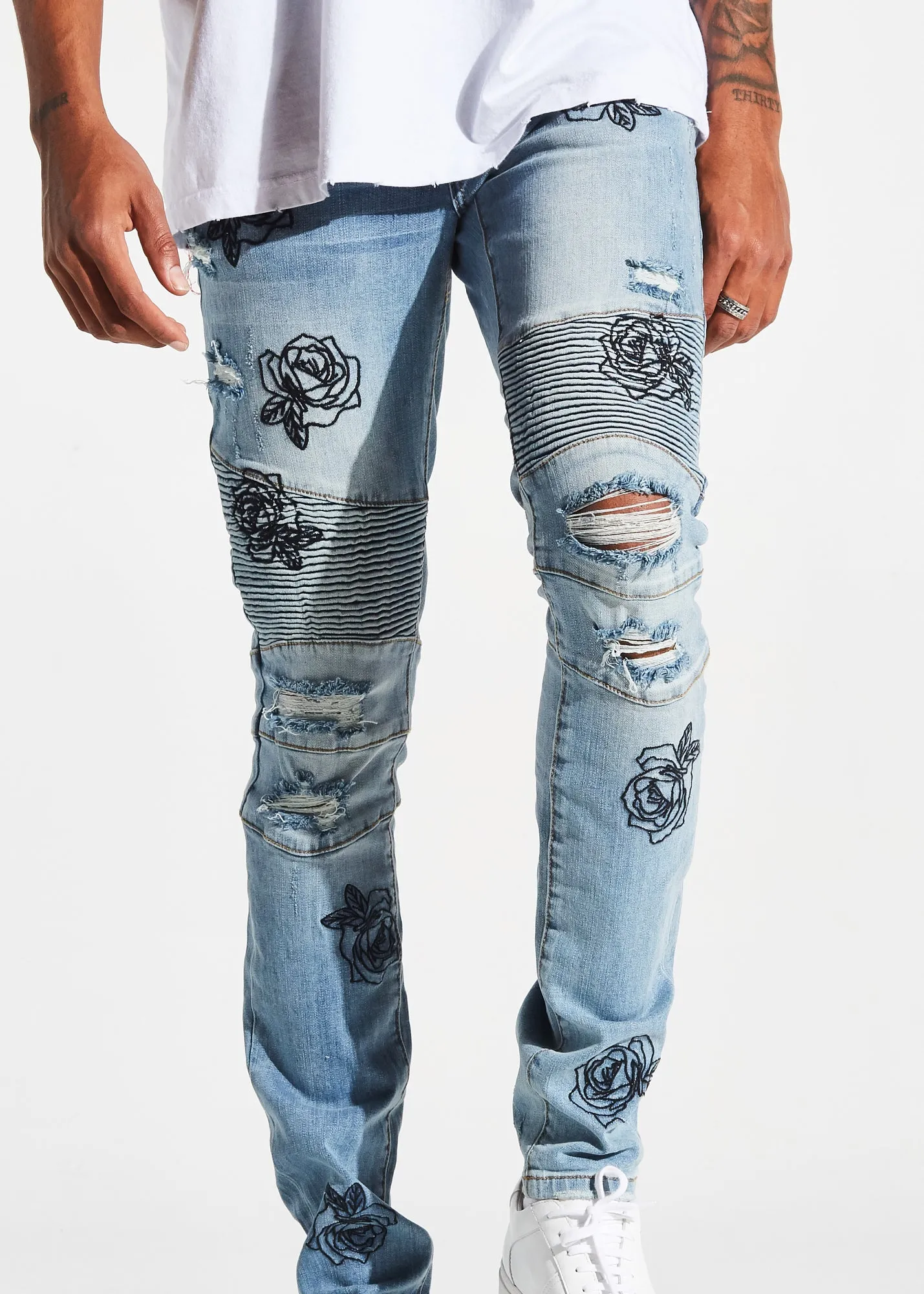 Houten Biker Denim (Mid Blue)