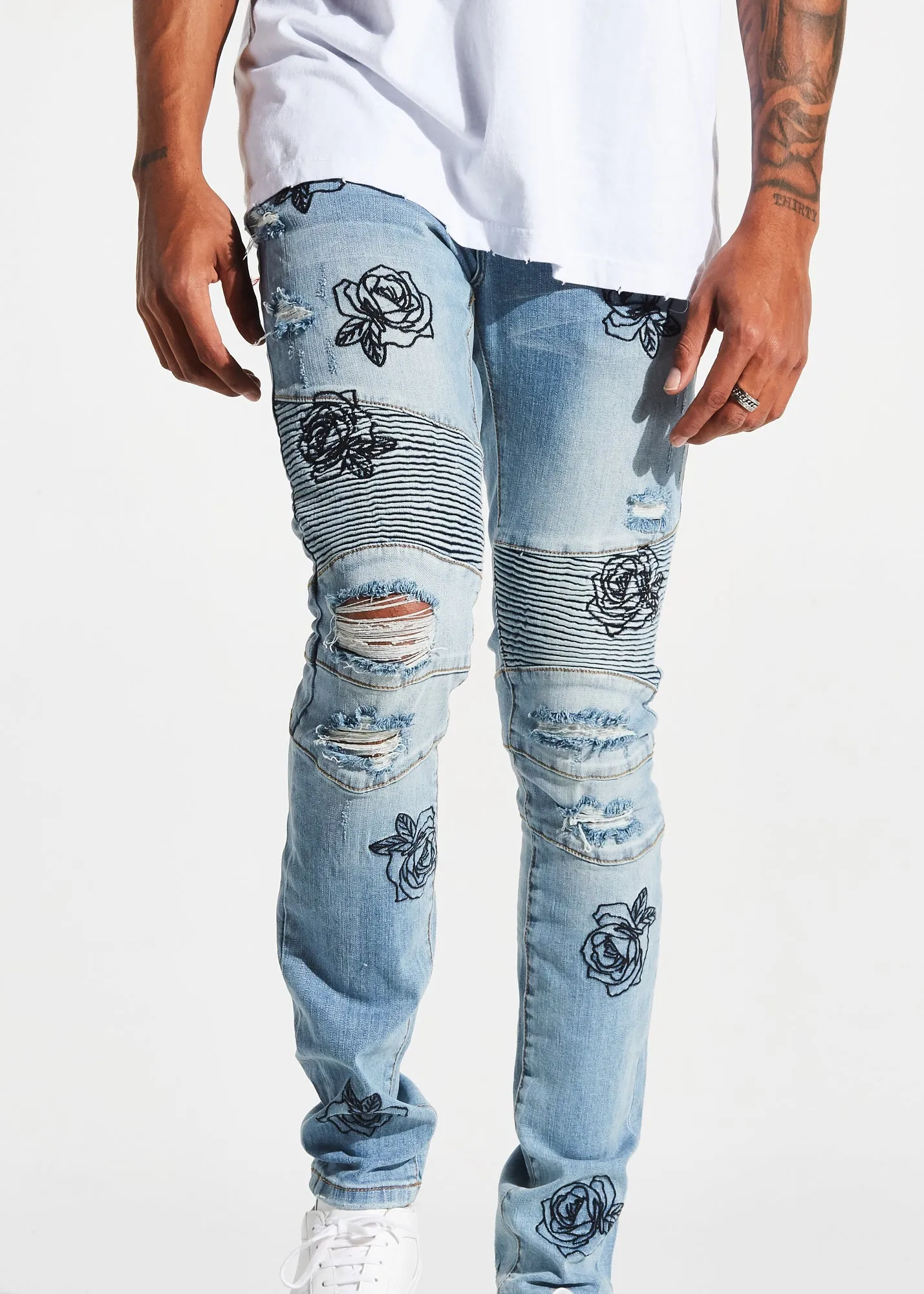 Houten Biker Denim (Mid Blue)