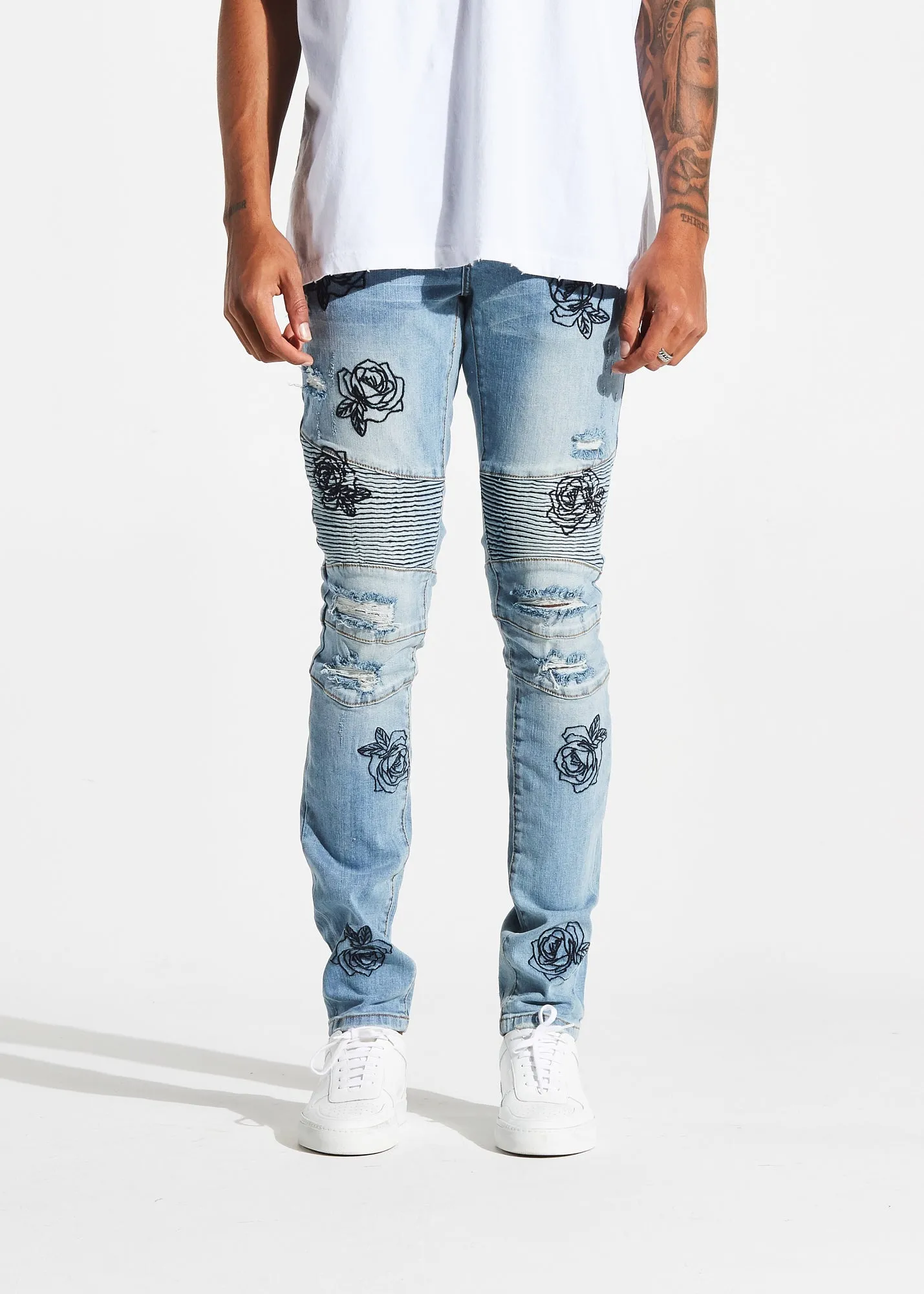 Houten Biker Denim (Mid Blue)