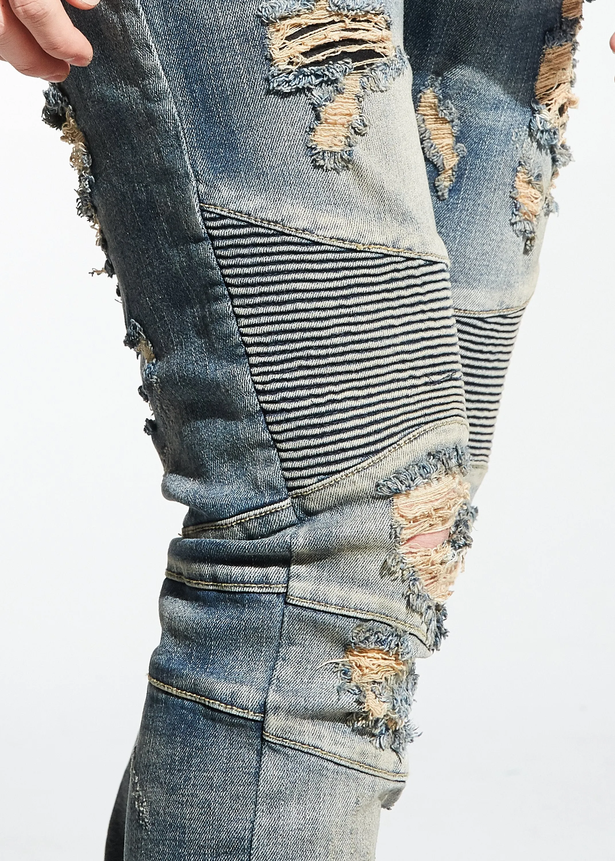 Hughes Biker Denim (Stone Wash)