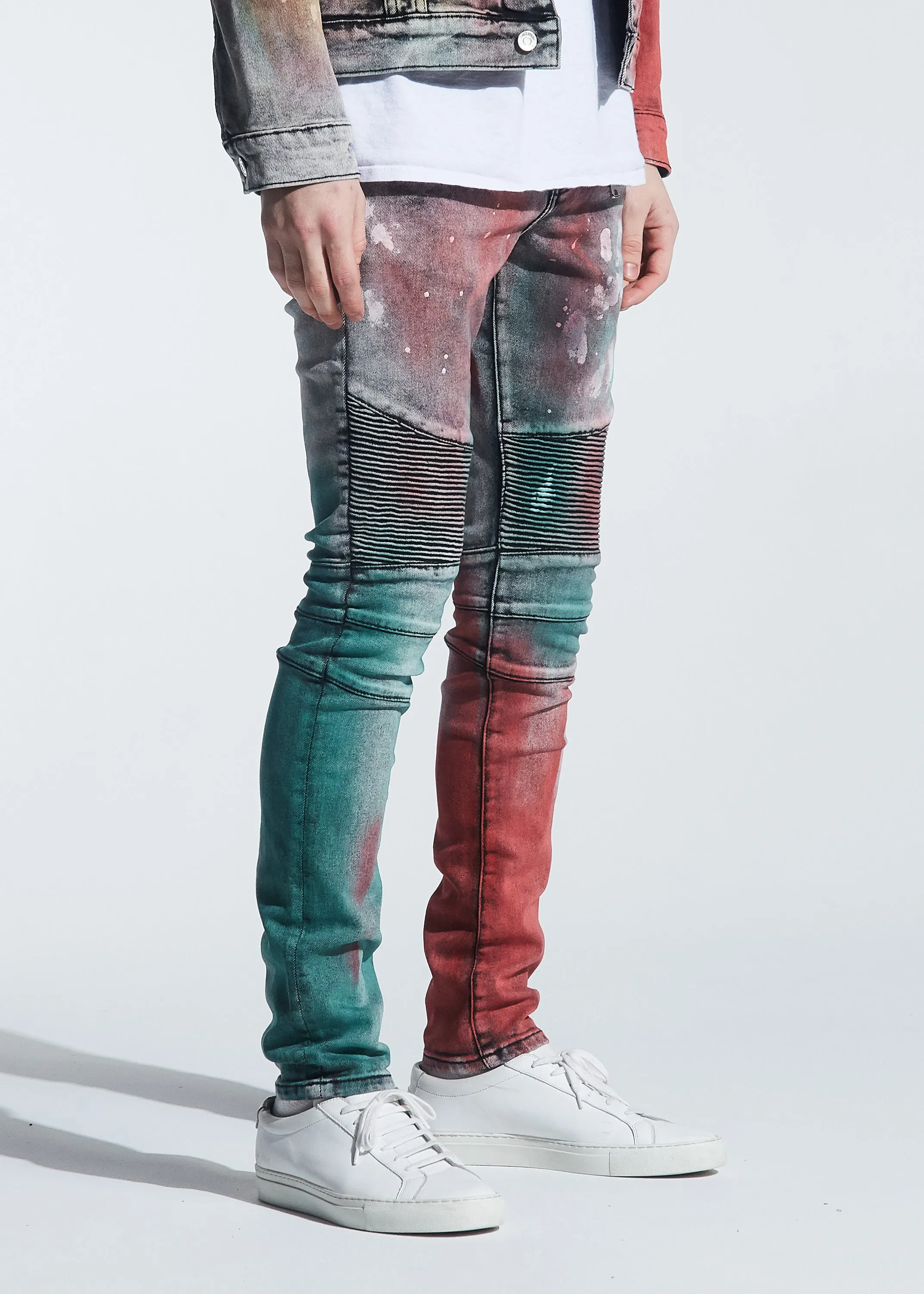 Hunter Biker Denim (Tie Dye Paint Wash)