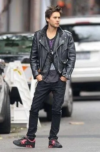 Jared Leto Sucide Squad's Hero Men's Black Biker Leather Jacket