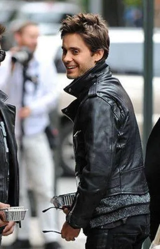 Jared Leto Sucide Squad's Hero Men's Black Biker Leather Jacket