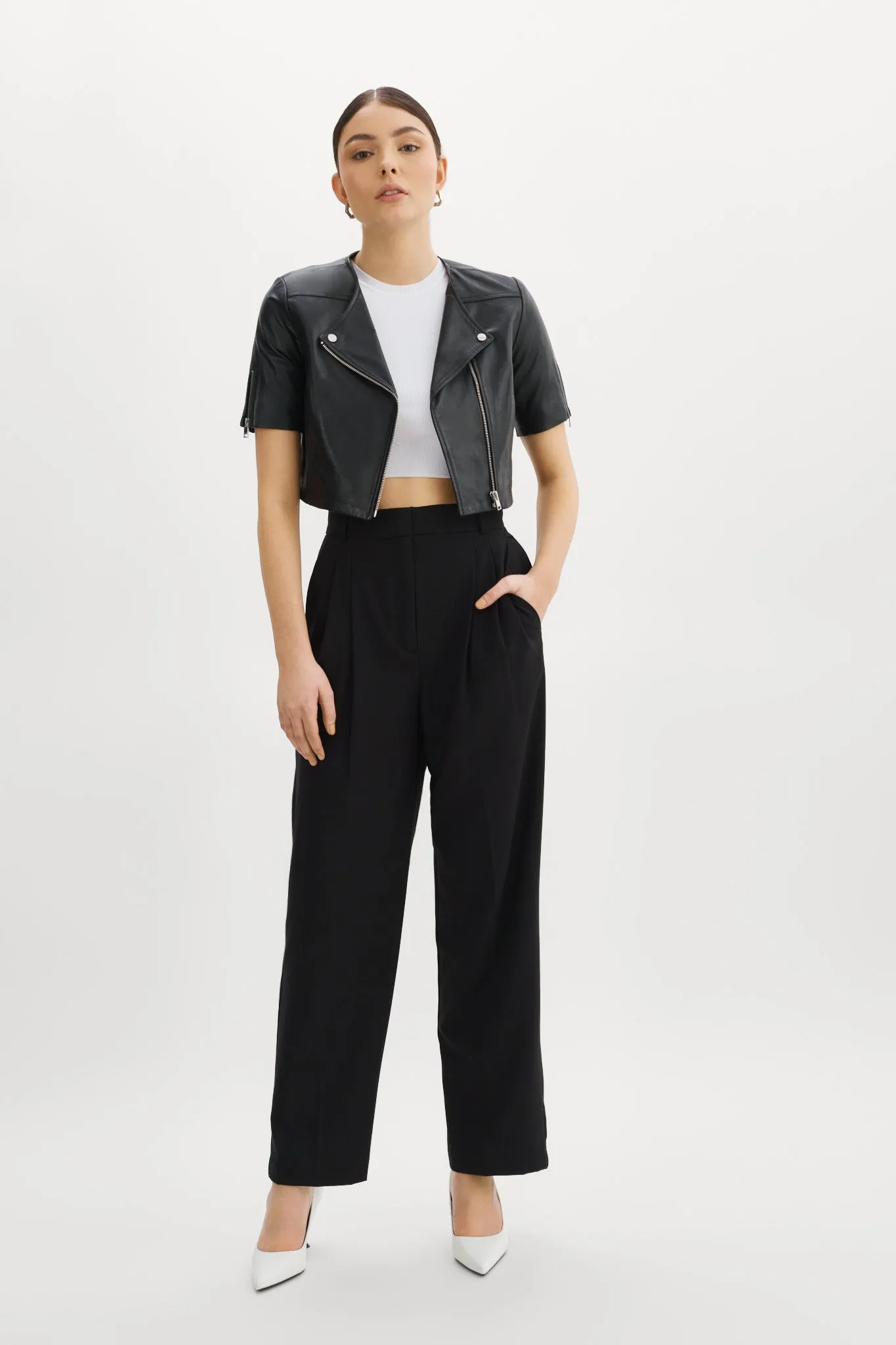 KIRSI | Cropped Biker Jacket