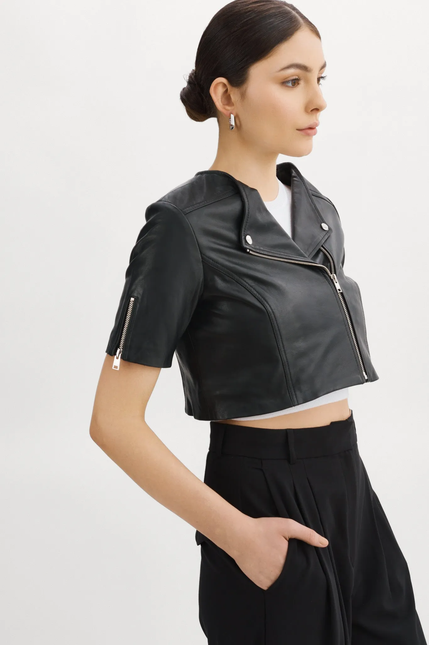 KIRSI | Cropped Biker Jacket