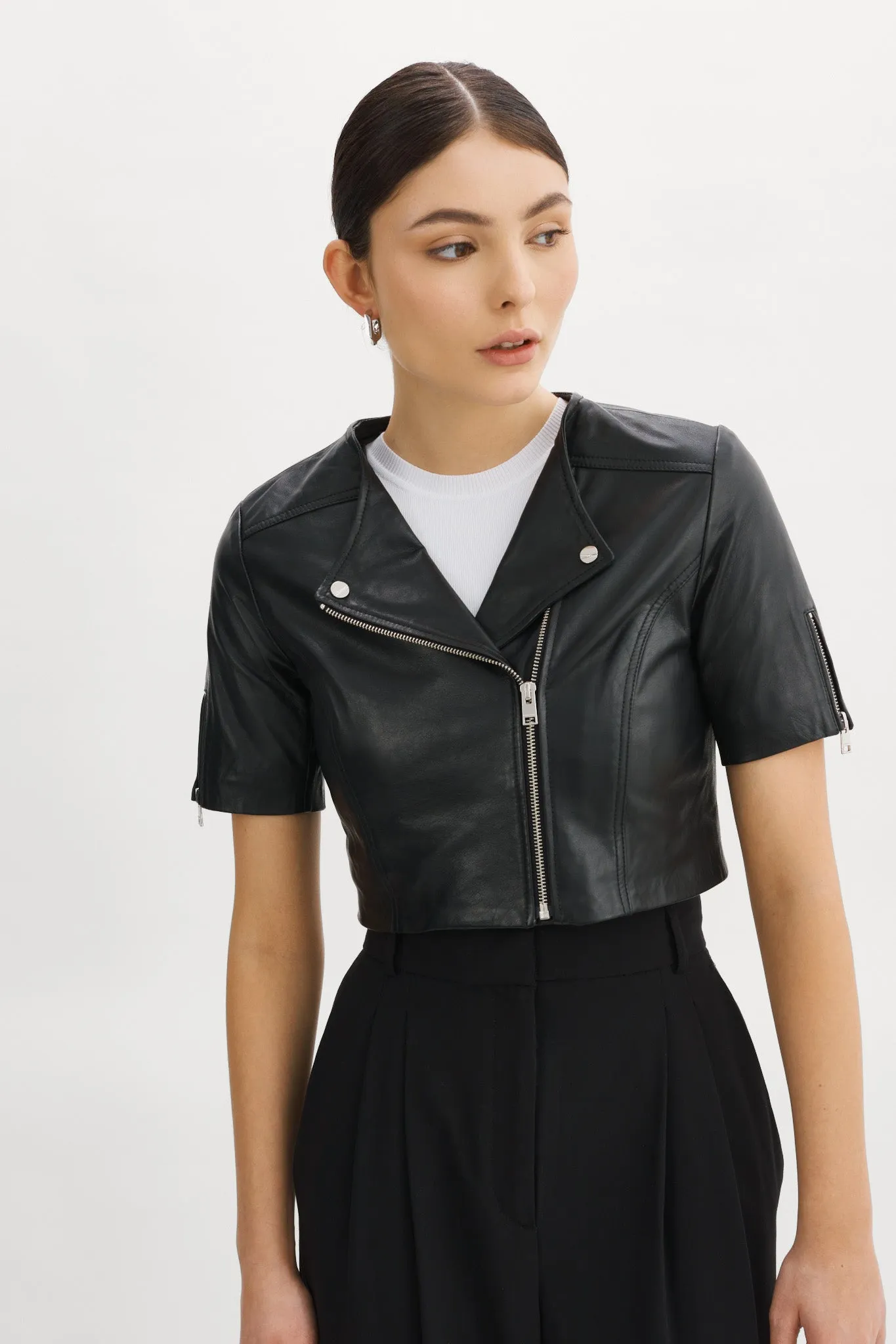 KIRSI | Cropped Biker Jacket