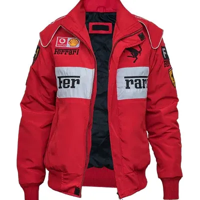 Lana Del Rey Red and White Ferrari Jacket