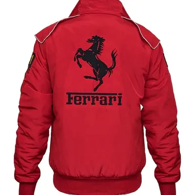 Lana Del Rey Red and White Ferrari Jacket