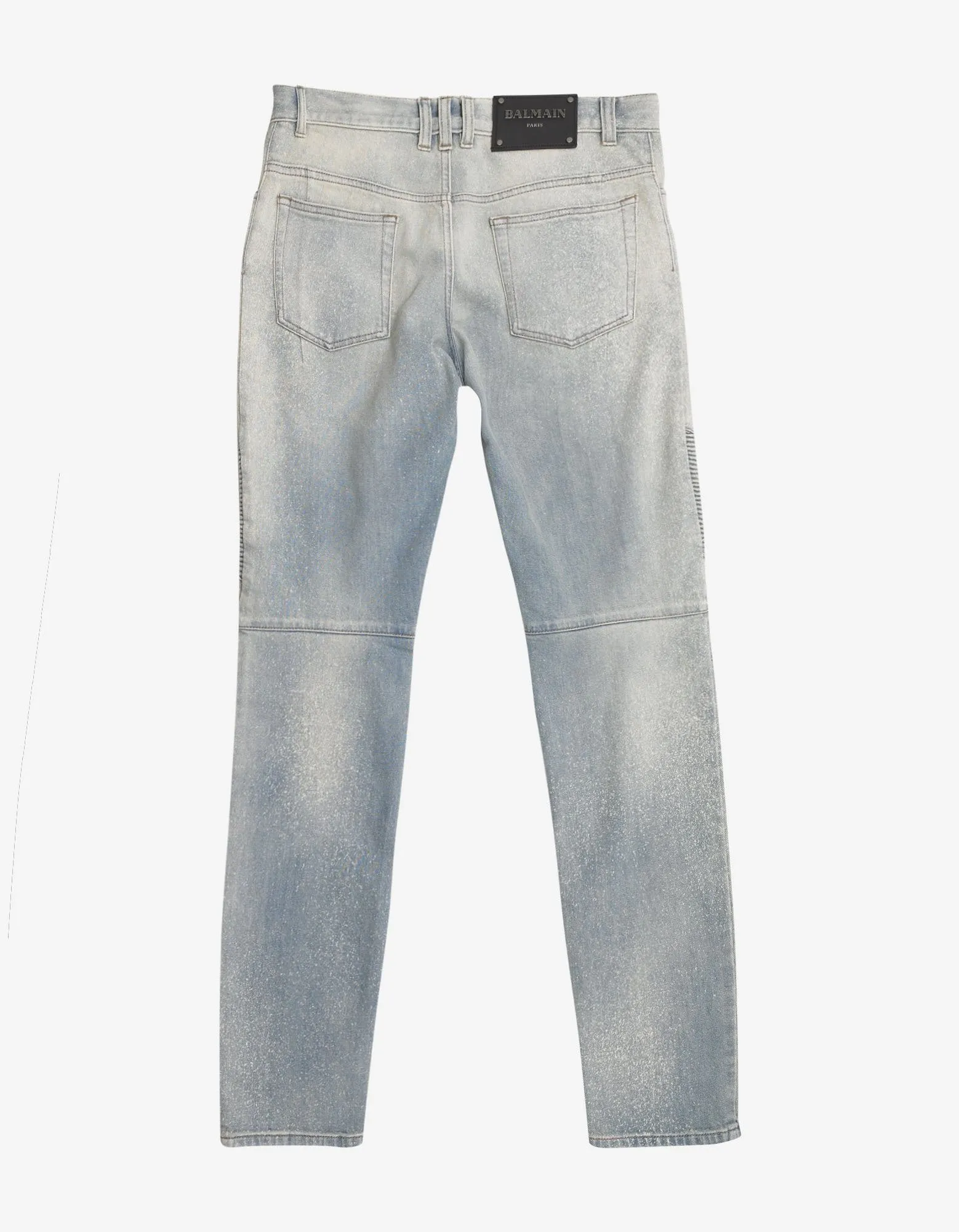 Light Blue Faded Biker Jeans