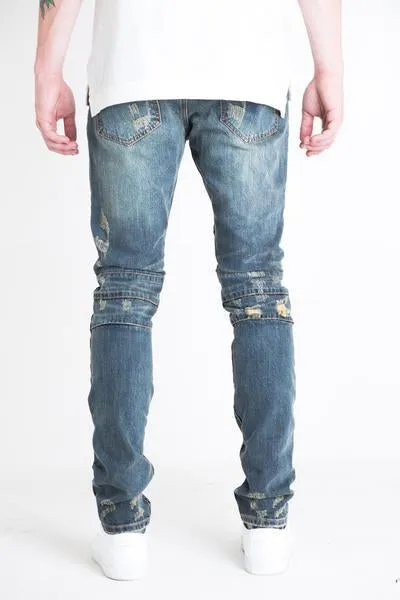 LincoIn Biker Denim (Blue Distressed)