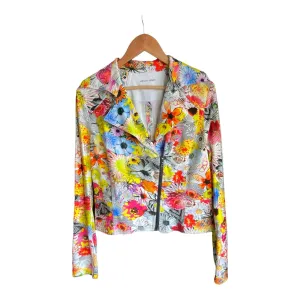 Marccain Sports Cotton Floral Multi-Coloured Long Sleeved Jacket UK Size 12