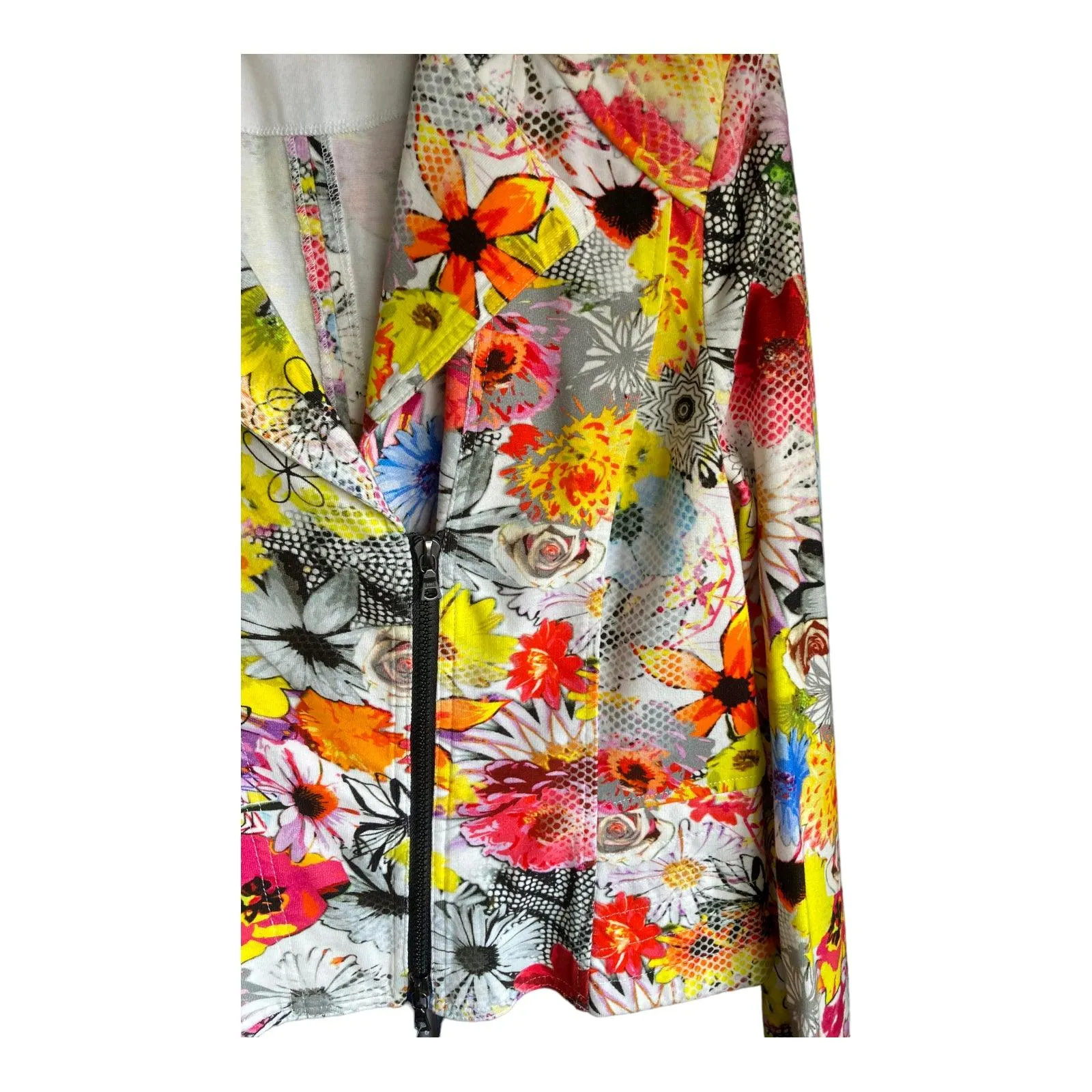 Marccain Sports Cotton Floral Multi-Coloured Long Sleeved Jacket UK Size 12