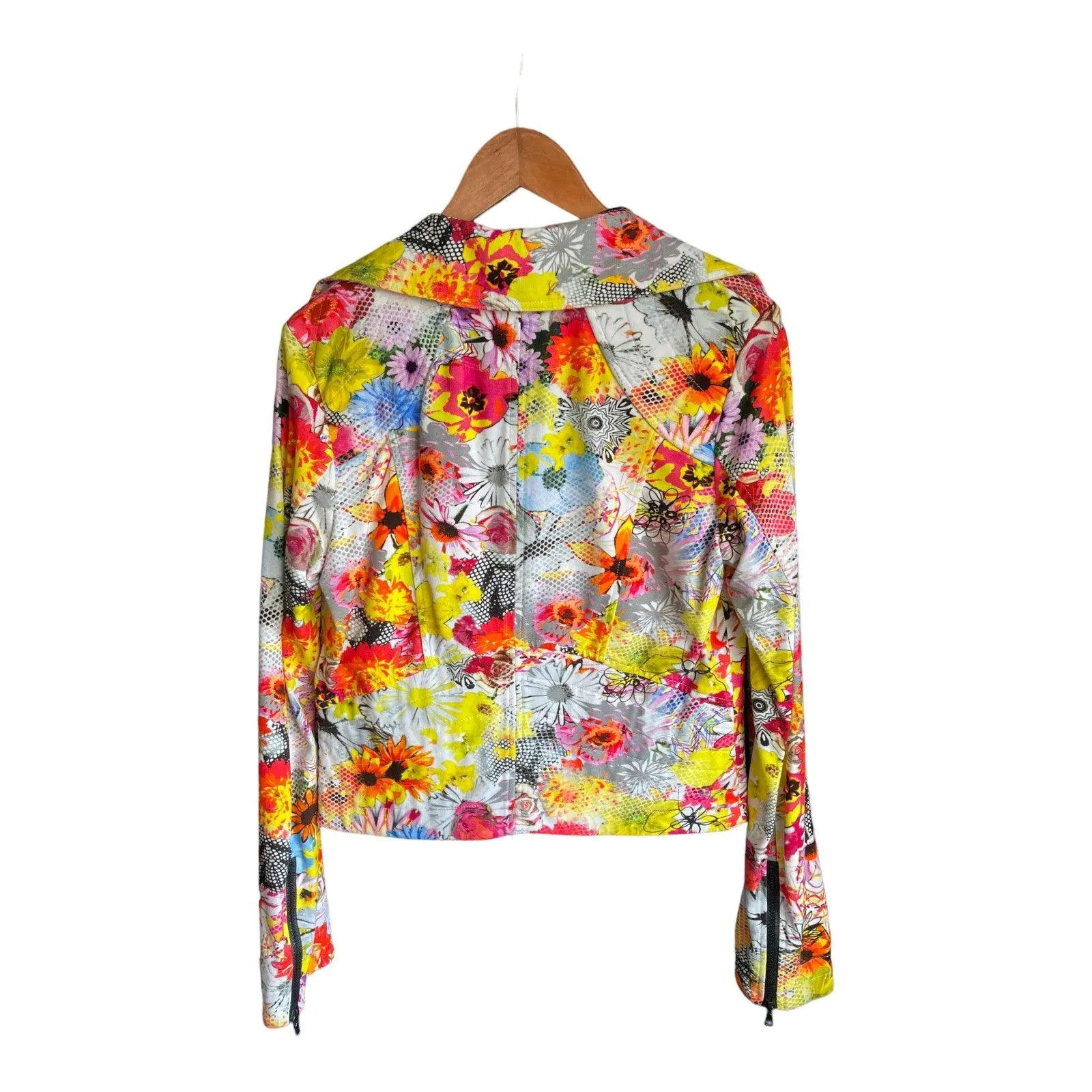 Marccain Sports Cotton Floral Multi-Coloured Long Sleeved Jacket UK Size 12