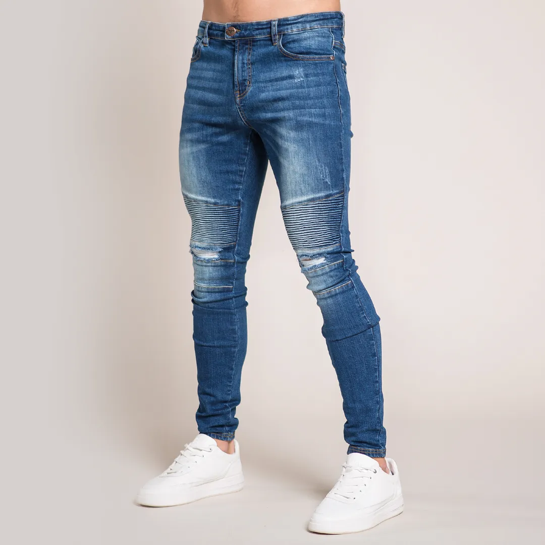 Mauer Biker Jeans - Mid Blue