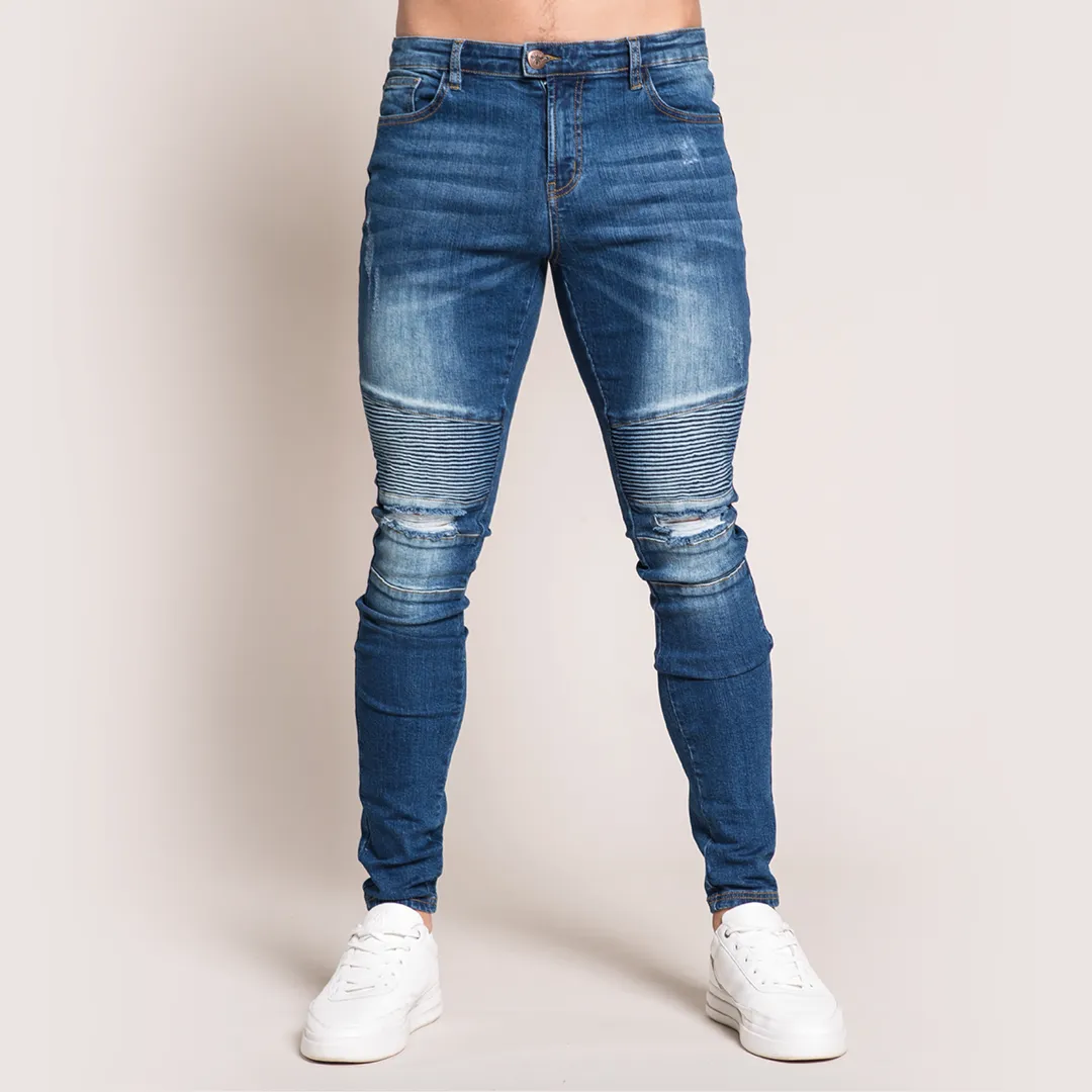 Mauer Biker Jeans - Mid Blue