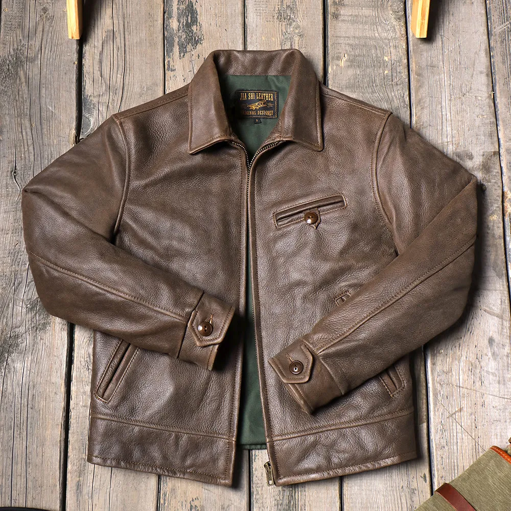 Men's 1940s Motorcycle Leather Jacket