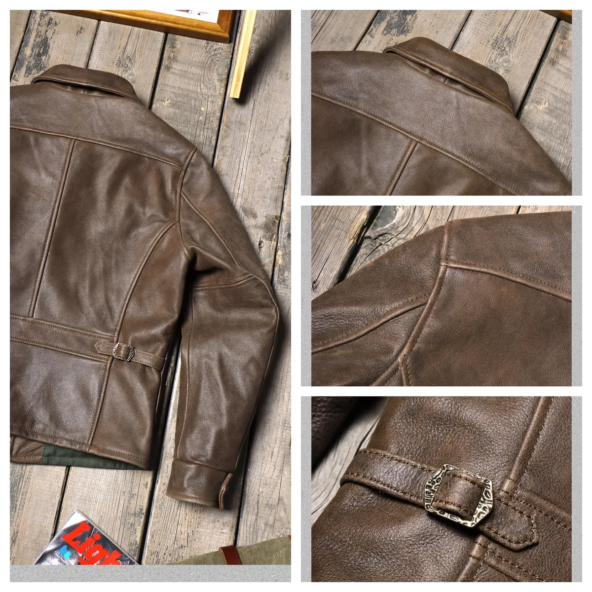 Men's 1940s Motorcycle Leather Jacket