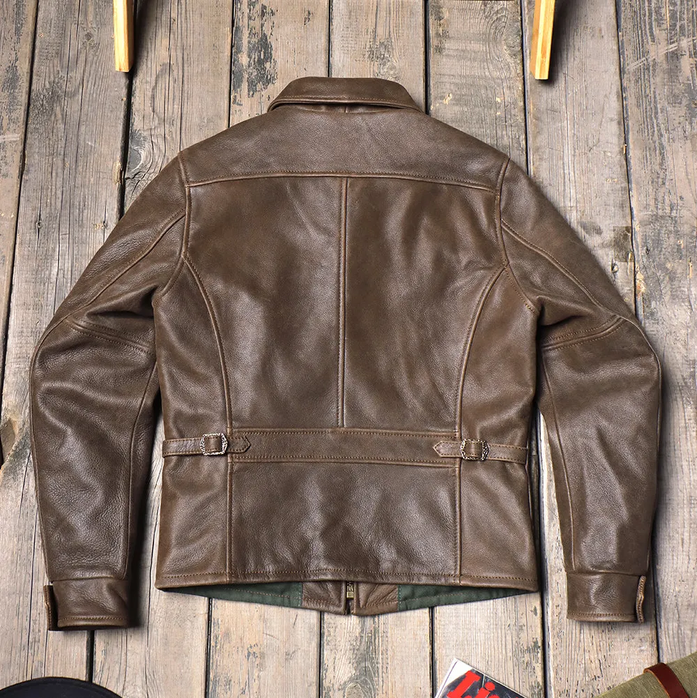 Men's 1940s Motorcycle Leather Jacket