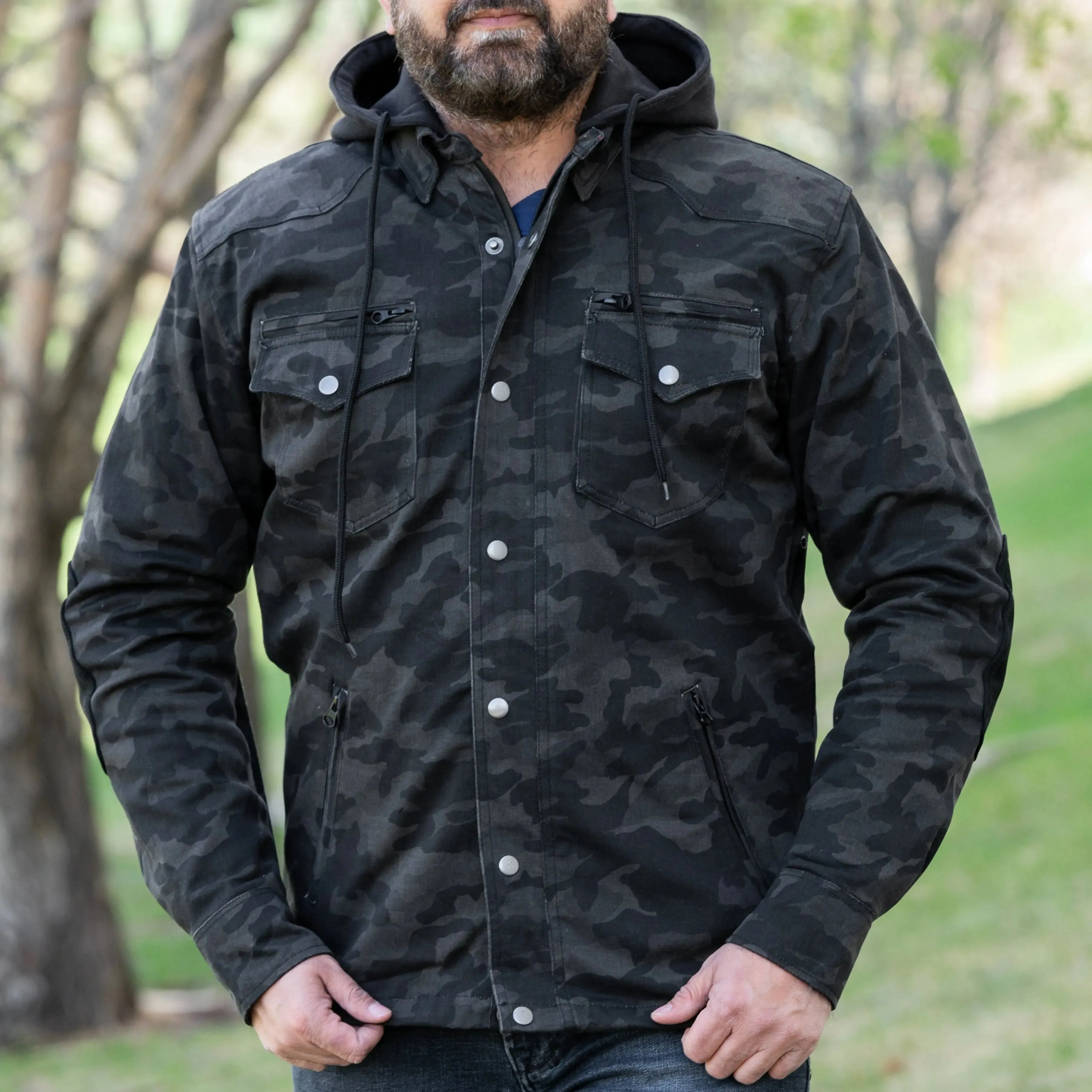 Men's Armored Biker Shirt with Extra Protection