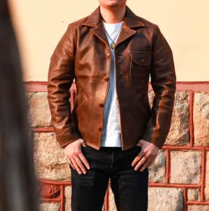 Men's Brown Stylish Classic Rider Jacket in Genuine Cowhide Leather