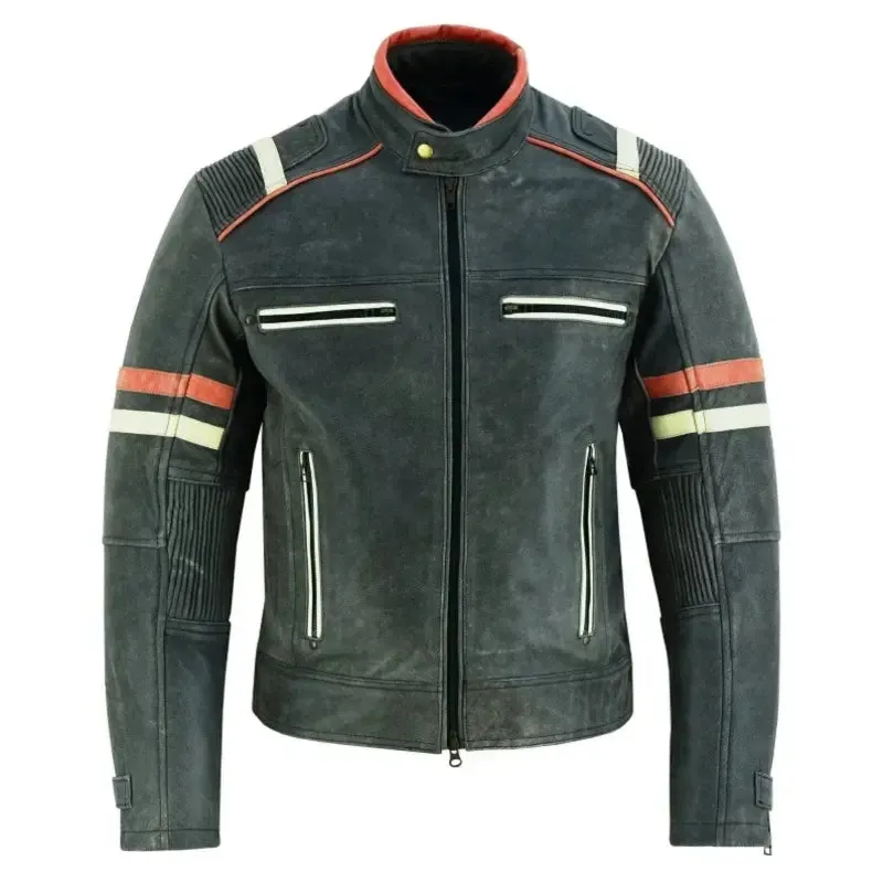 Men’s Distressed Black Biker Jacket