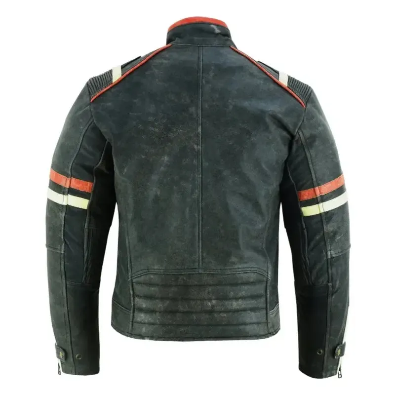 Men’s Distressed Black Biker Jacket