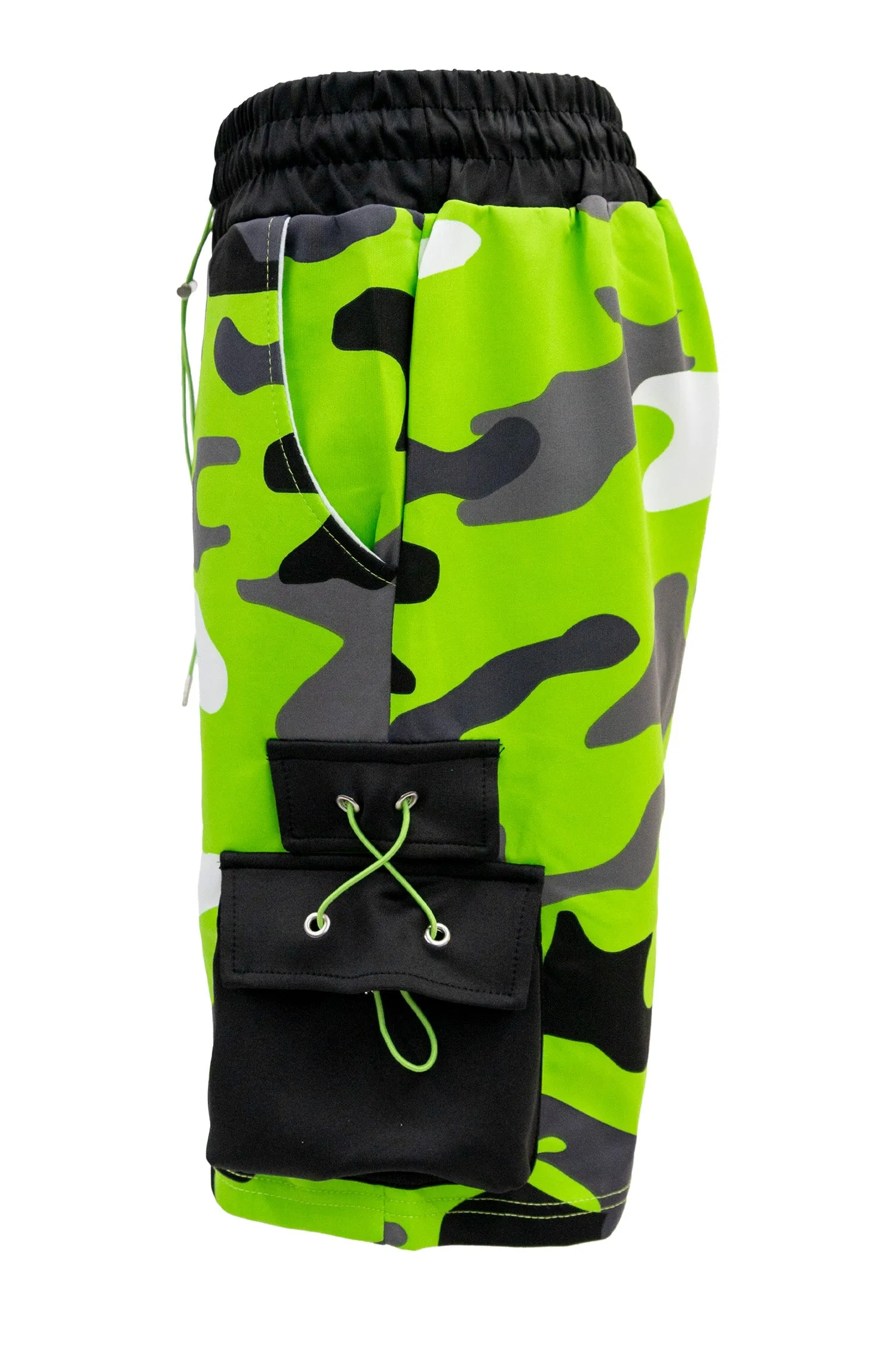 Men's Full Camo Sweat Cargo Shorts