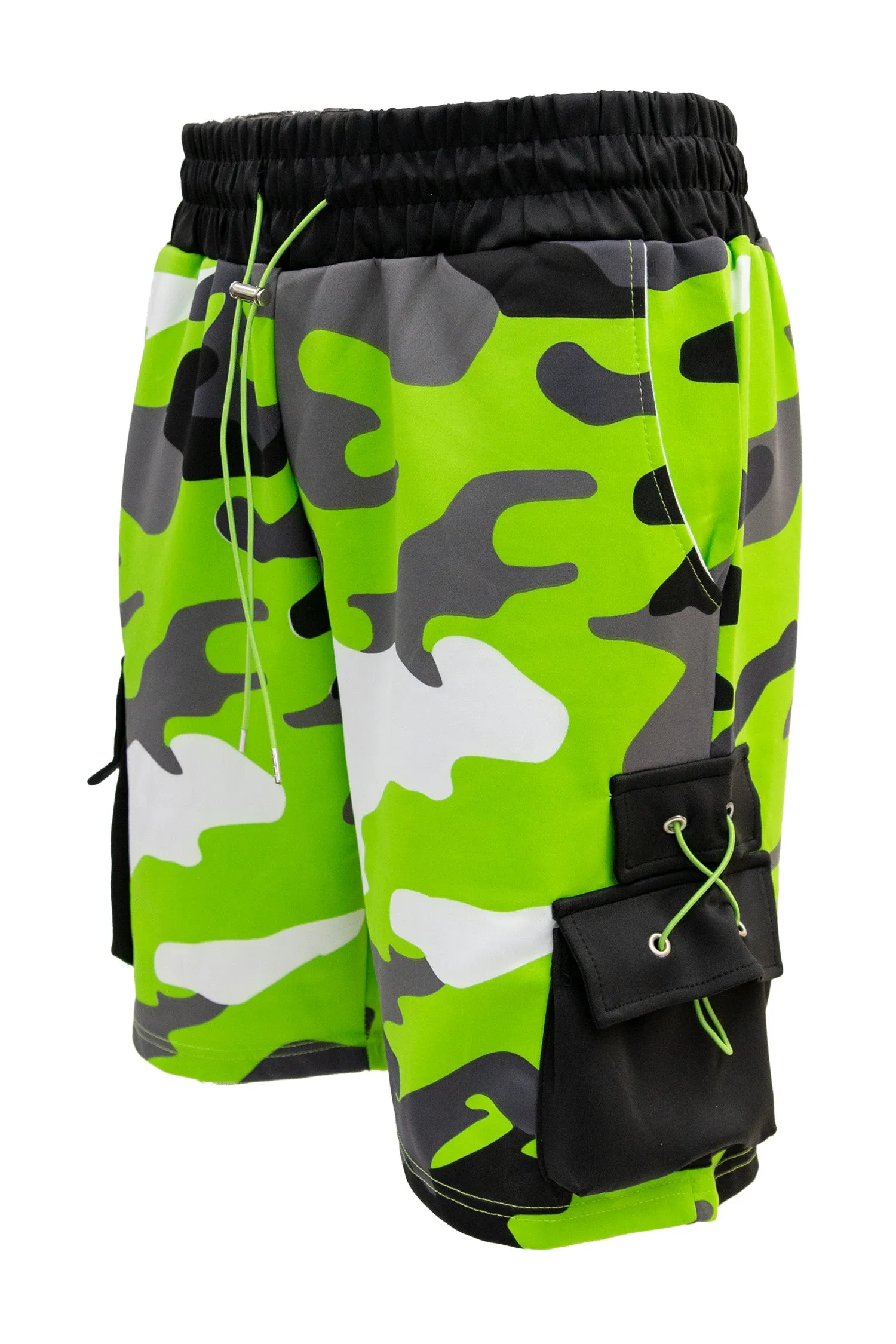 Men's Full Camo Sweat Cargo Shorts