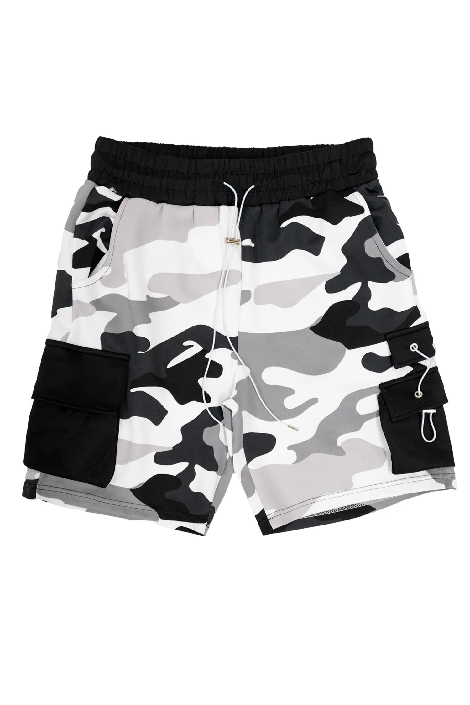 Men's Full Camo Sweat Cargo Shorts