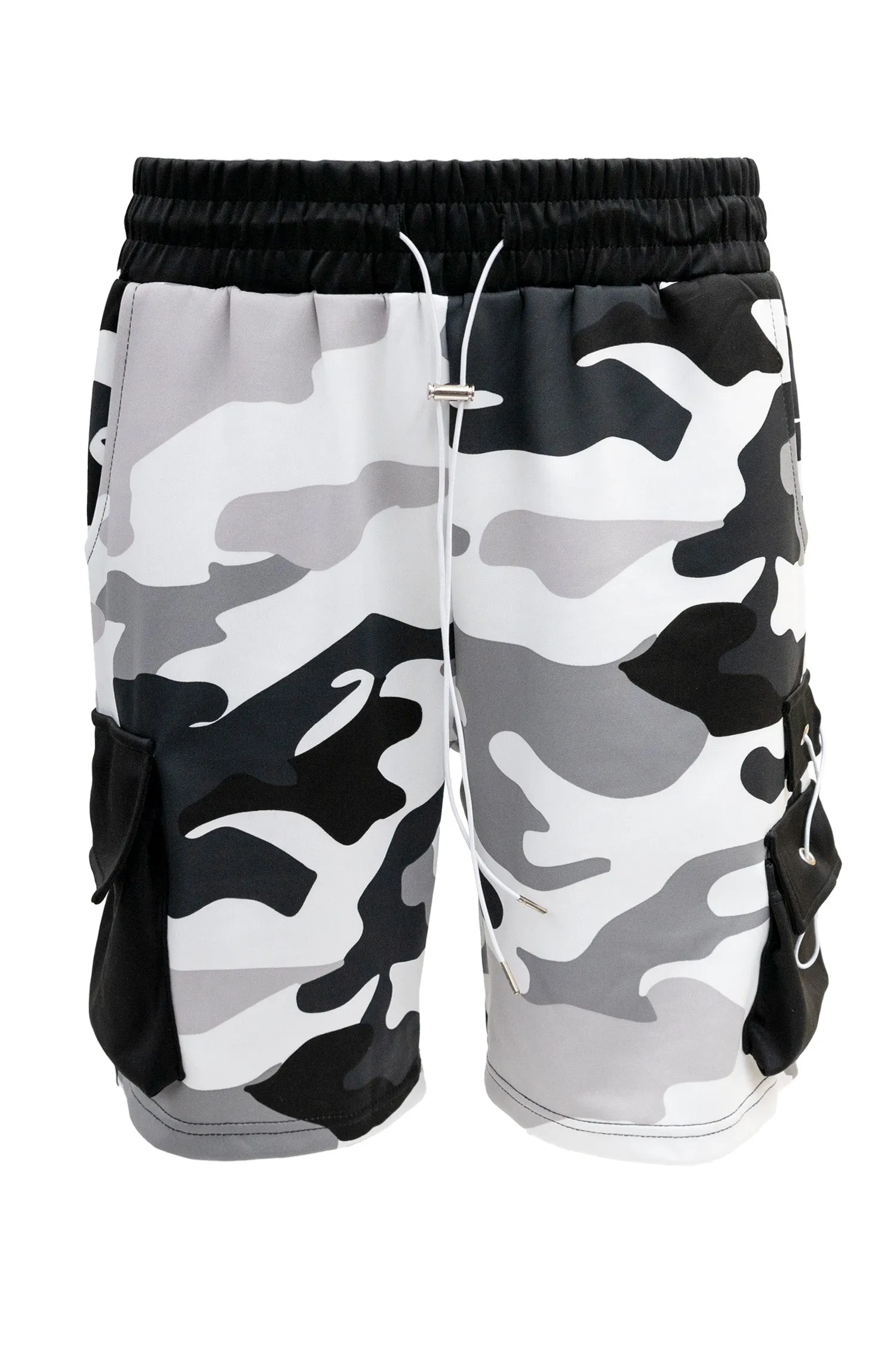 Men's Full Camo Sweat Cargo Shorts