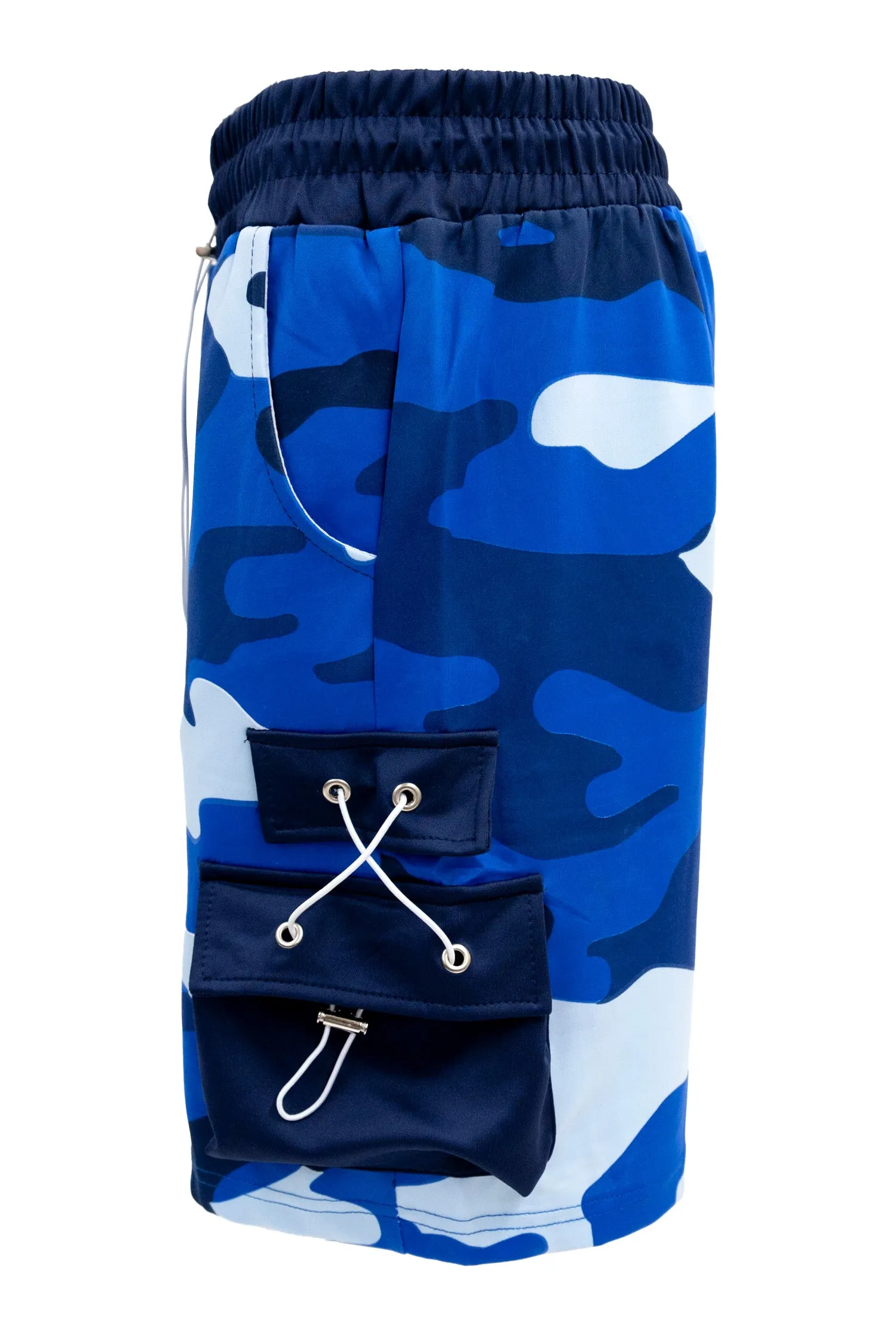 Men's Full Camo Sweat Cargo Shorts