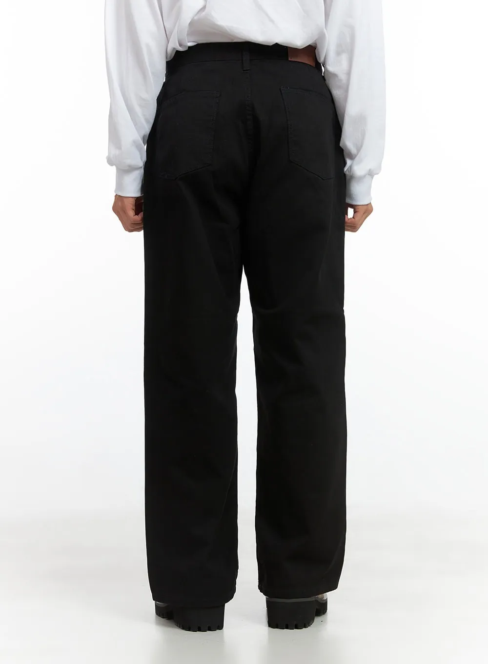 Men's Pintuck Cotton Wide-Leg Pants CO408