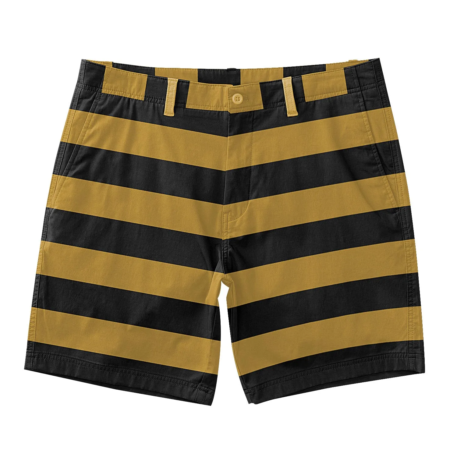 Men's yellow vintage striped biker shorts