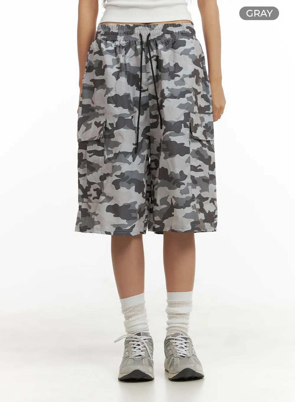 Midi Camo Cargo String Pants CU414