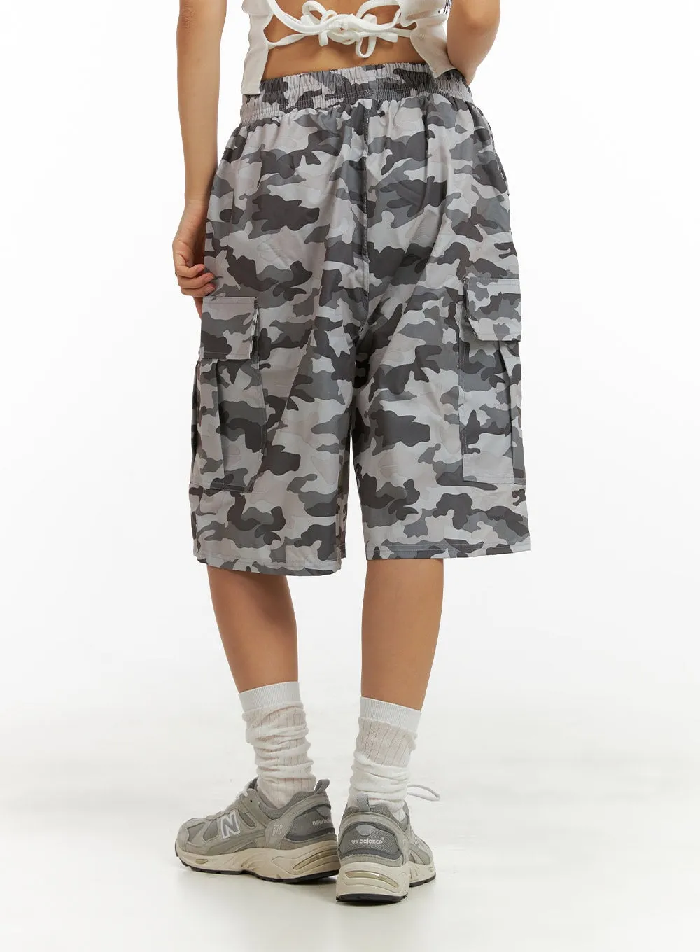 Midi Camo Cargo String Pants CU414