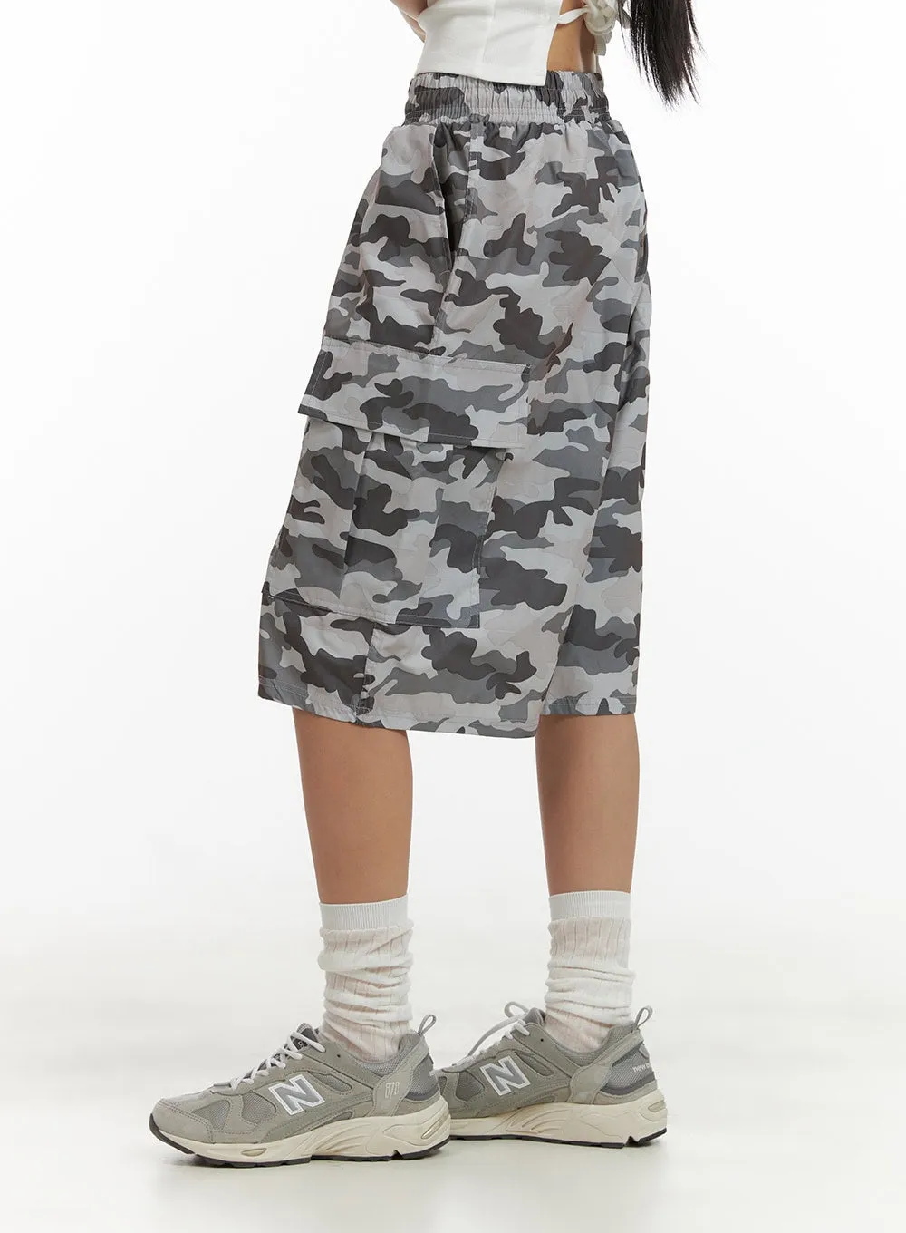 Midi Camo Cargo String Pants CU414