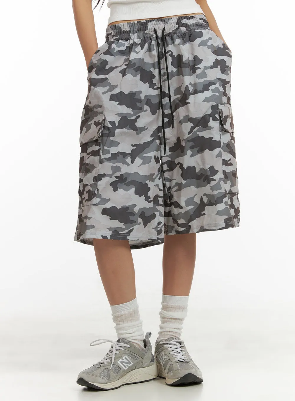 Midi Camo Cargo String Pants CU414