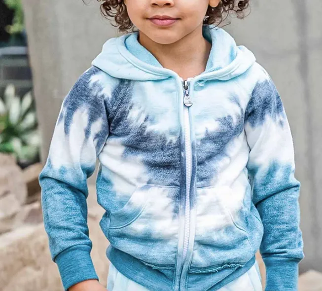 Miki Miette - Boys Indigo Zip Hoodie in Surf