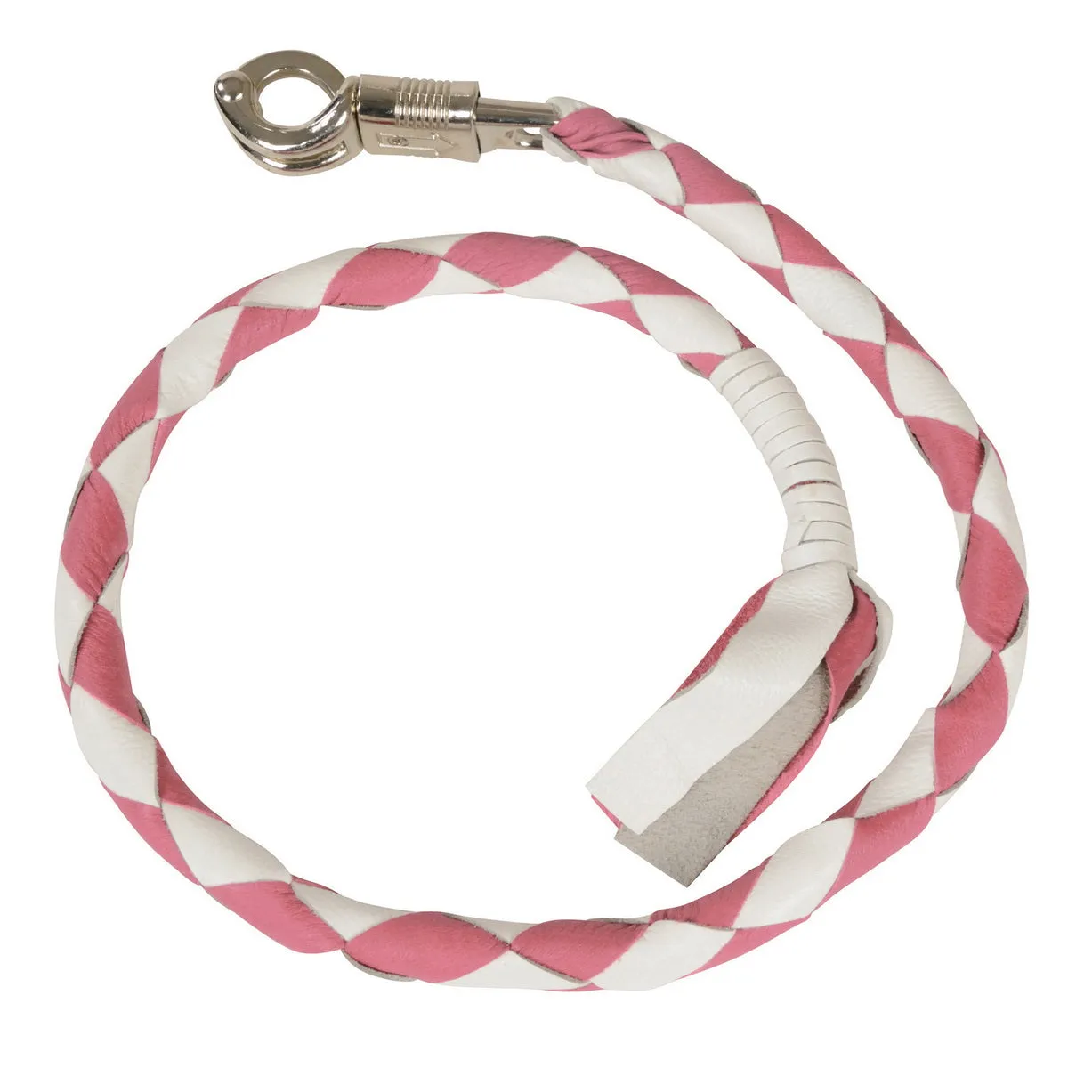 Milwaukee Leather 36'' Genuine Leather Whip - White and Pink Get Back