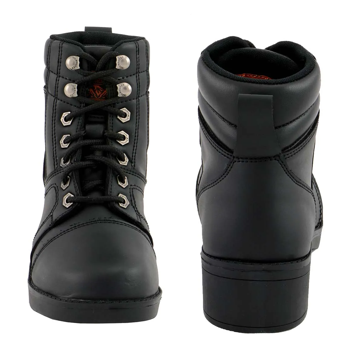 Milwaukee Leather MBK9285 Boys Black Lace-Up Biker Style Boots