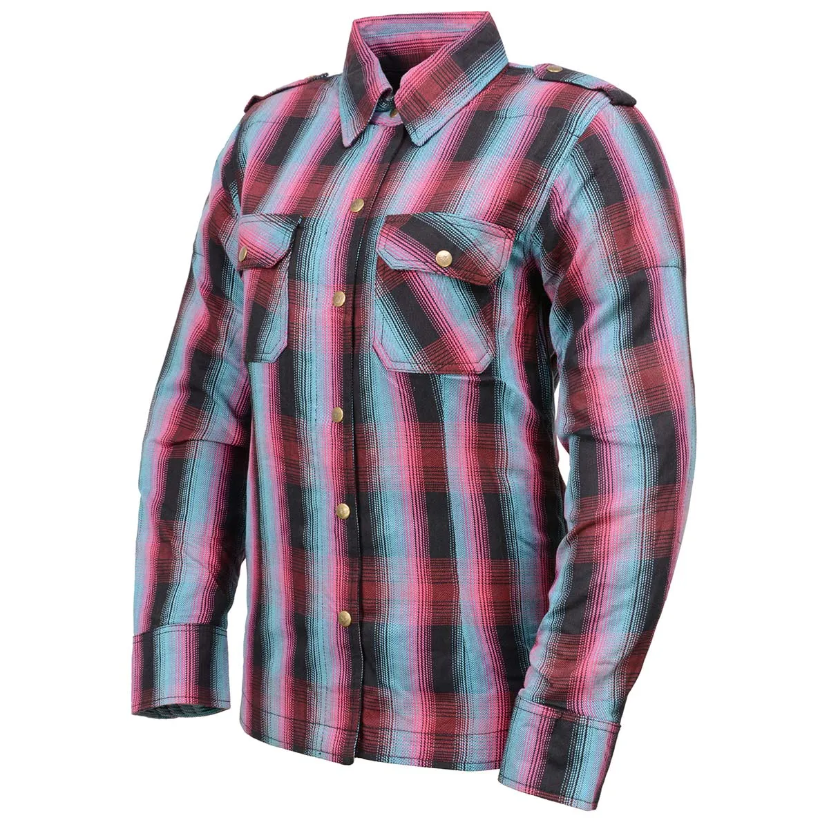 Milwaukee Leather MPL2603 Women’s Plaid Flannel Biker Shirt with CE