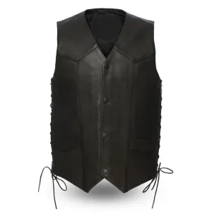 MKL - Clause Men's Motorcycle Western Style Leather Vest