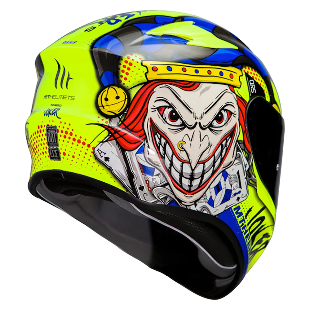 MT Targo Joker Blue & Fluo Yellow Full Face Helmet