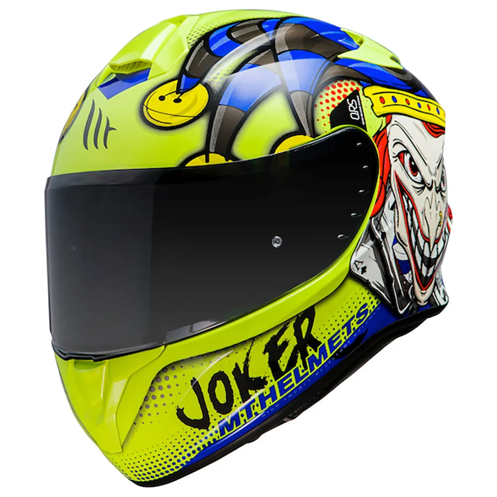 MT Targo Joker Blue & Fluo Yellow Full Face Helmet