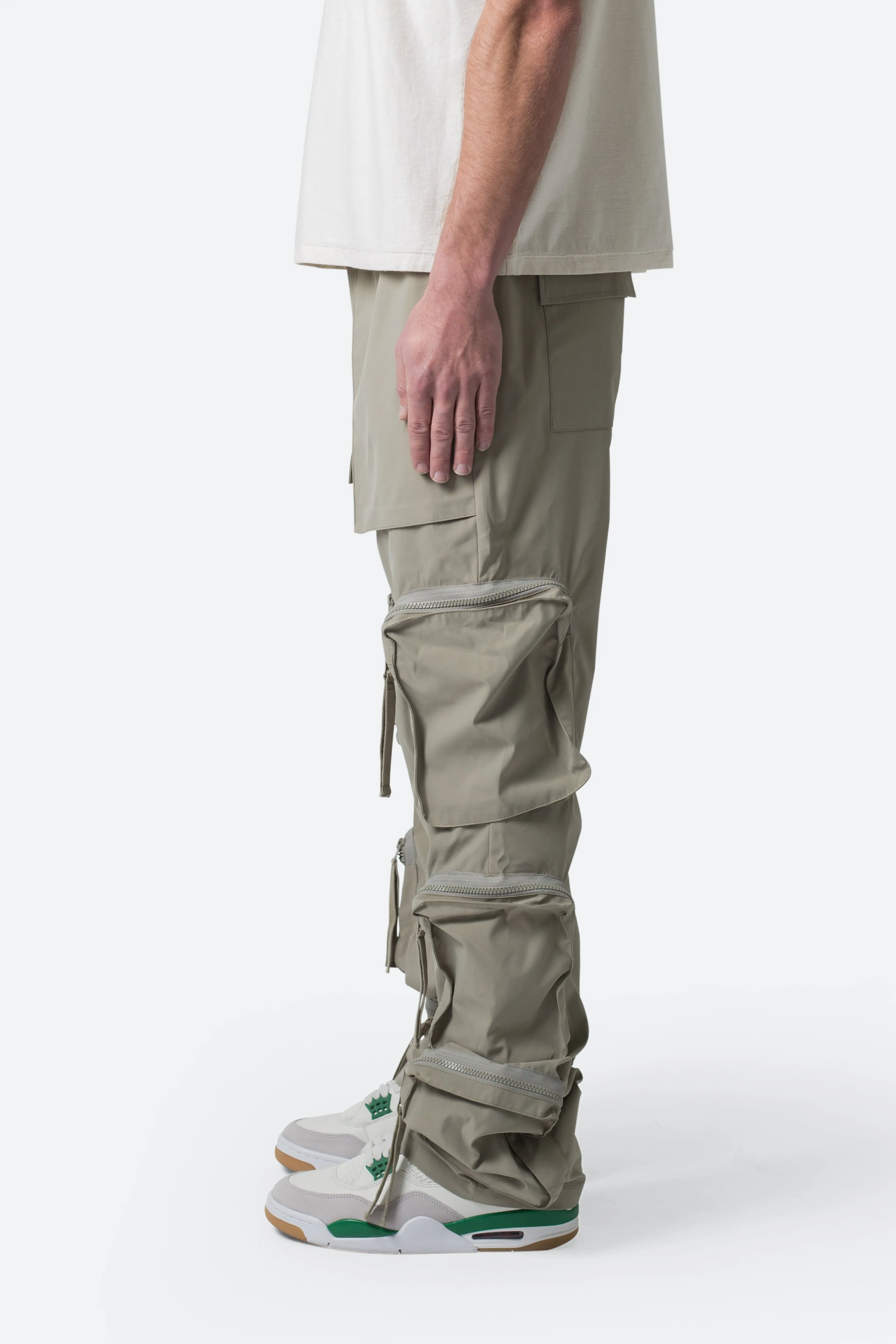 Multi Pocket Drawcord Pants - Olive